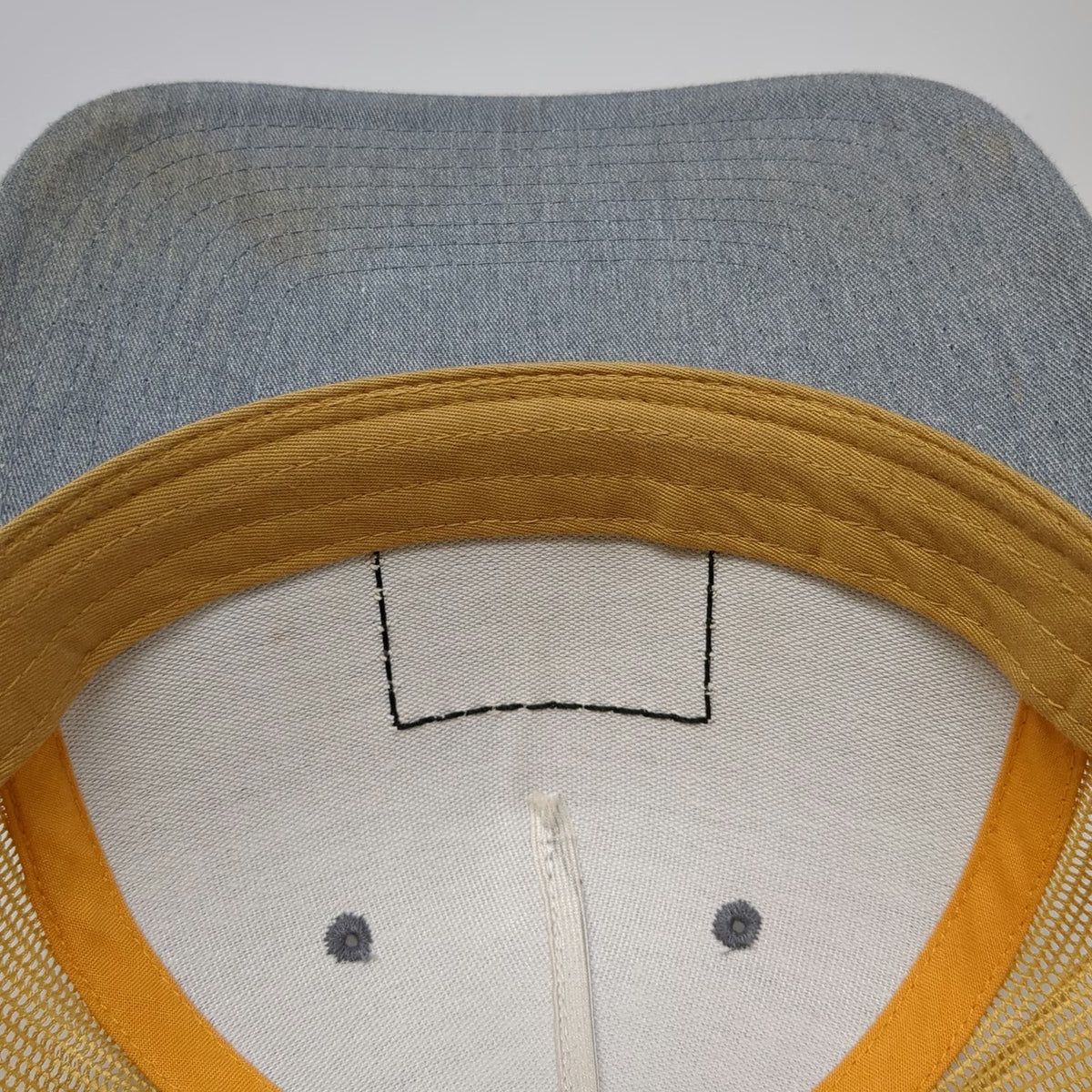 Richardson Trucker Hat Gray Yellow One Size Mesh Back Snapback Buffalo Co Patch