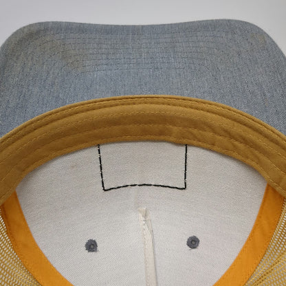 Richardson Trucker Hat Gray Yellow One Size Mesh Back Snapback Buffalo Co Patch