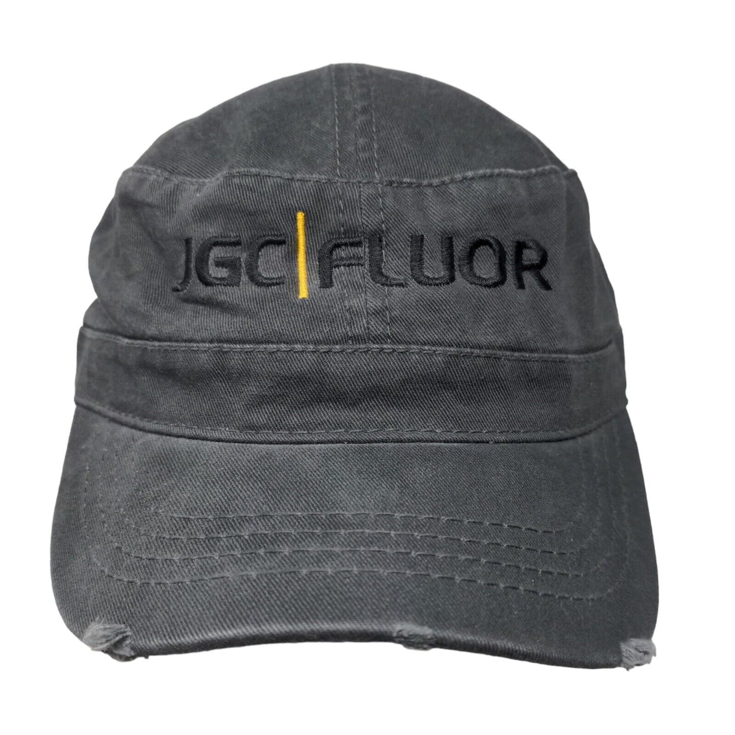 JGC | FLUOR Heat Team Strapback Cadet Army Cap Gray OSFM Distressed Cotton Otto