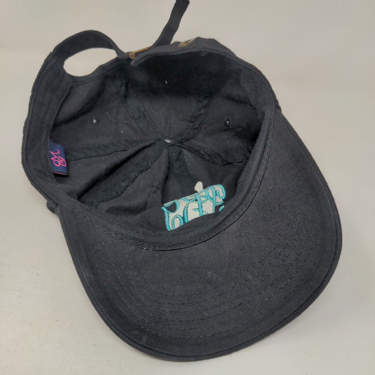PRG Monogram Slideback Hat Black One Size Adjustable Embroidered Vented Holes