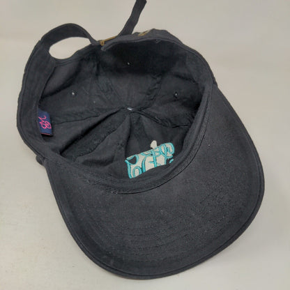 PRG Monogram Slideback Hat Black One Size Adjustable Embroidered Vented Holes