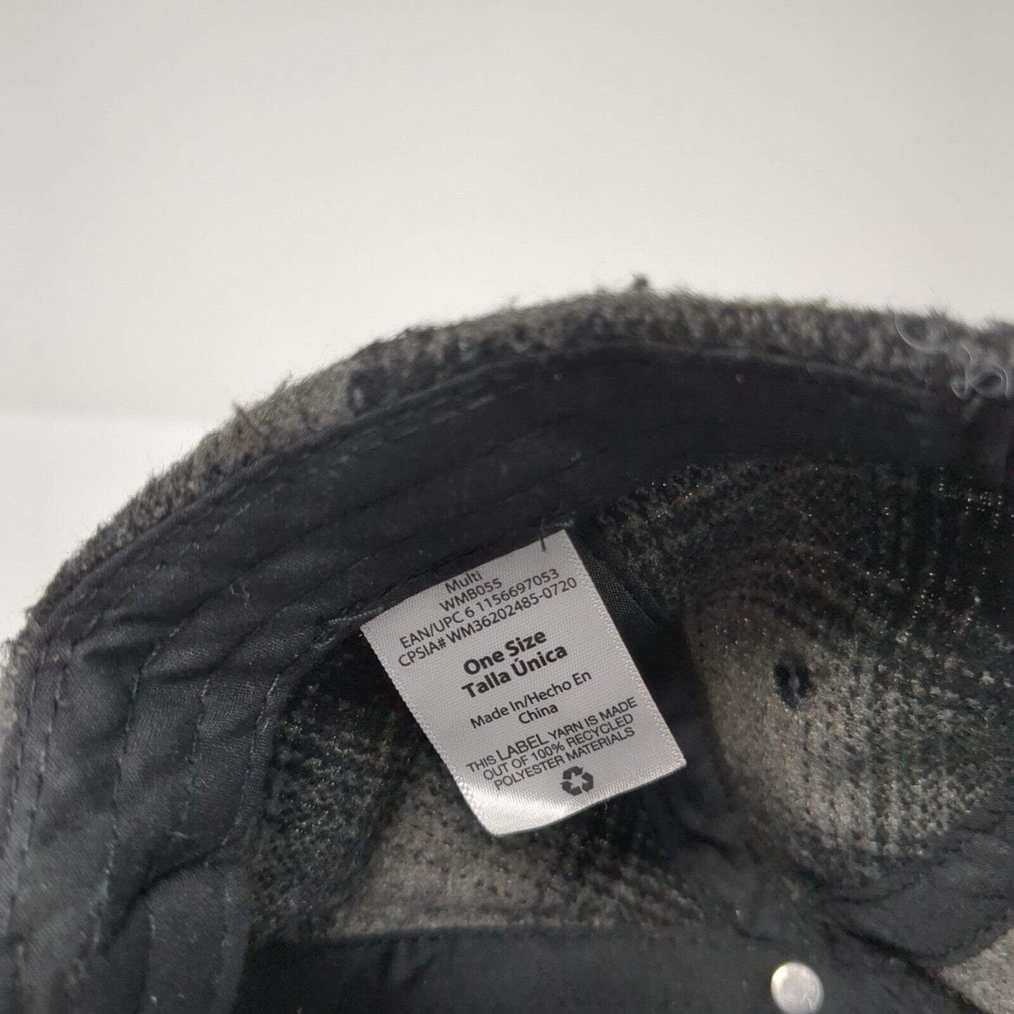 Unbranded Strapback Hat Gray Multi One Size Plaid Adjustable Blank