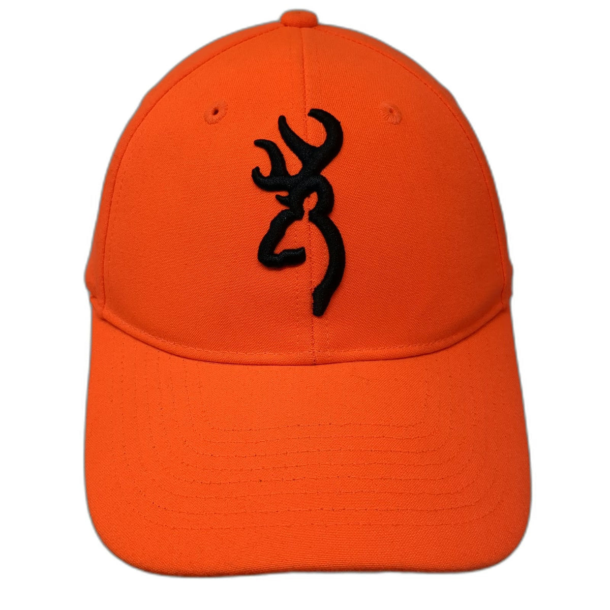 Browning Baseball Cap Orange One Size Strapback Buckmark Logo Hunting Safety Hat