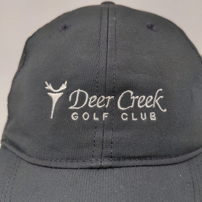 Nike Golf Men's Strapback Hat Black OSFM Embroidered Deer Creek Golf Club Logo