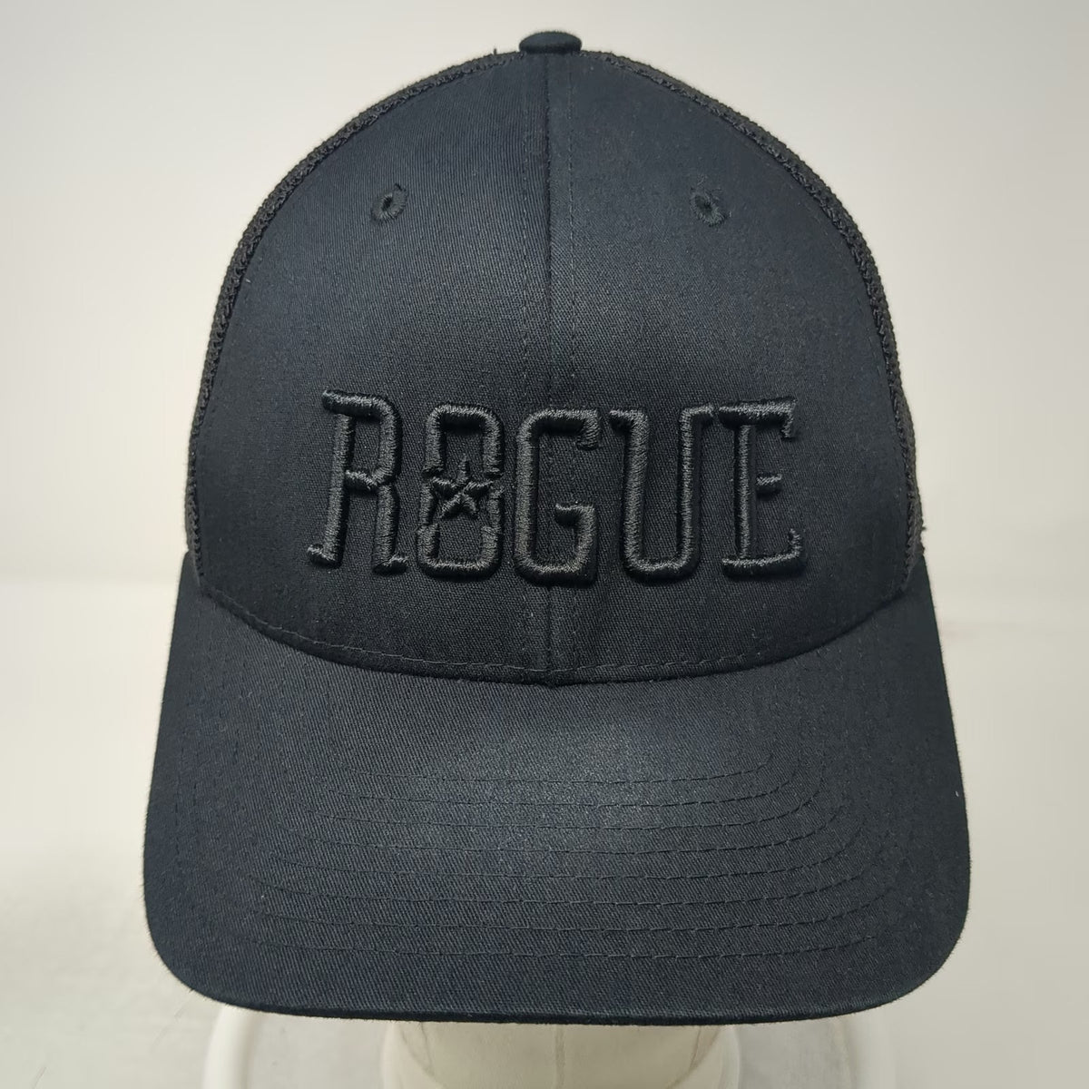 Richardson Baseball Cap Black Hat M Mesh Flexfit 110 Rogue Star Embroidery Logo