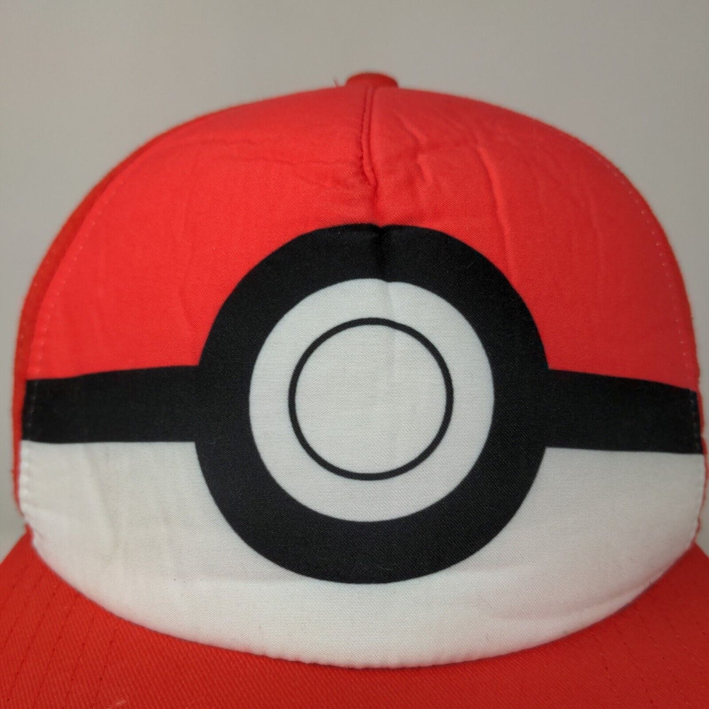 Pokemon Boy's Snapback Hat Red OSFM Embroidered Spell Out Logo Poke Ball