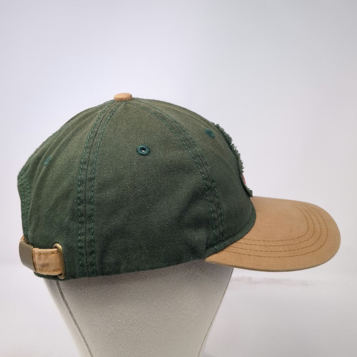 Mack Trucks Baseball Cap Green Beige One Size Bulldog Logo Patch Slideback Hat