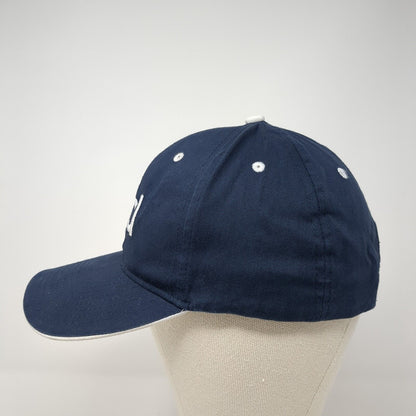 Rrj Strapback Hat Blue One Size Adjustable Embroidered Vented Holes 6 Panel Hit