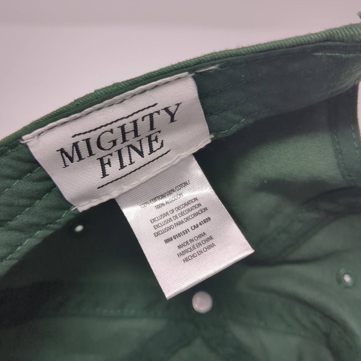 Happy Camper Baseball Cap Green One Size Adjustable 6 Panel Mighty Fine