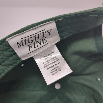 Happy Camper Baseball Cap Green One Size Adjustable 6 Panel Mighty Fine
