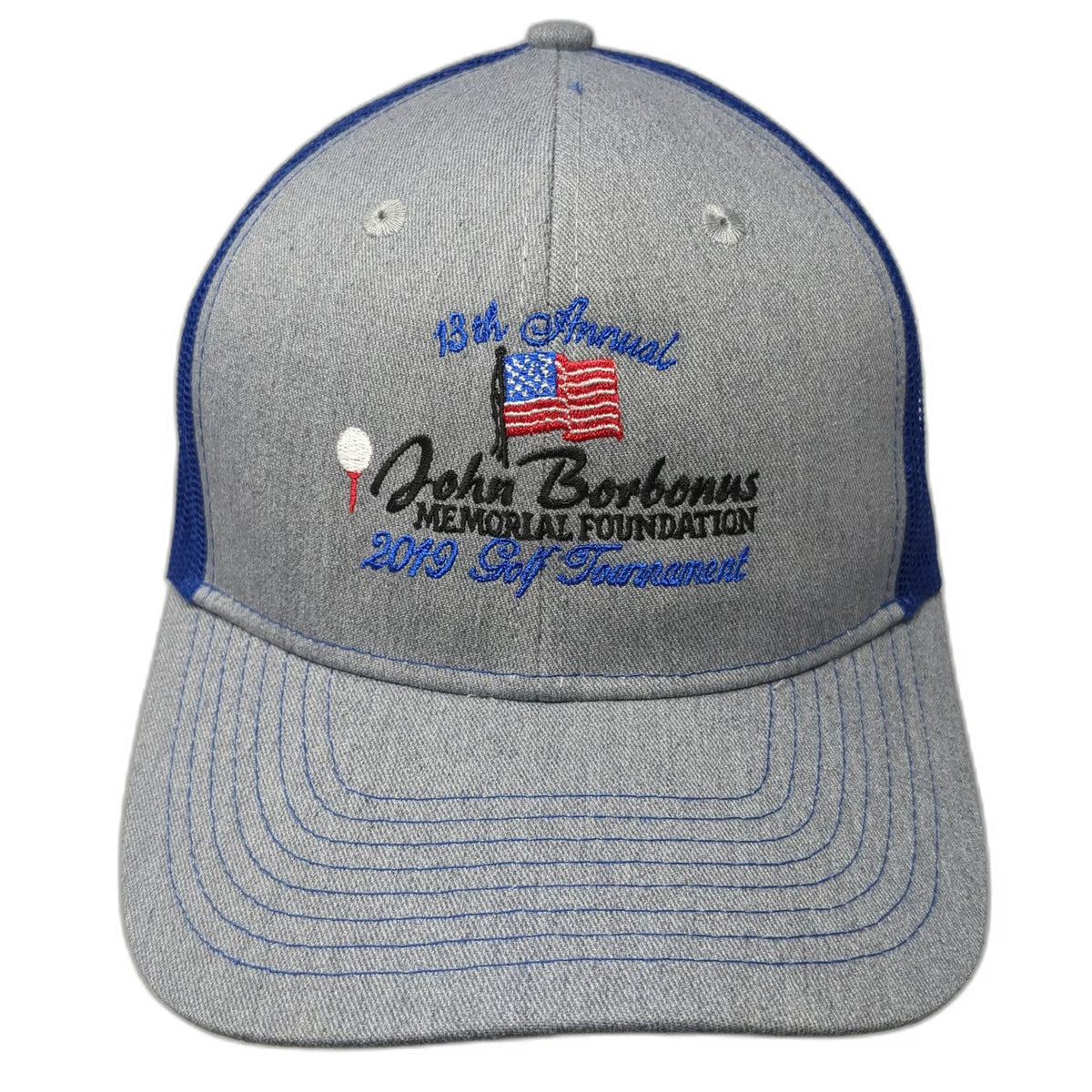 Port Authority Trucker Hat Gray Blue One Size John Borbonus Memorial Golf 2019