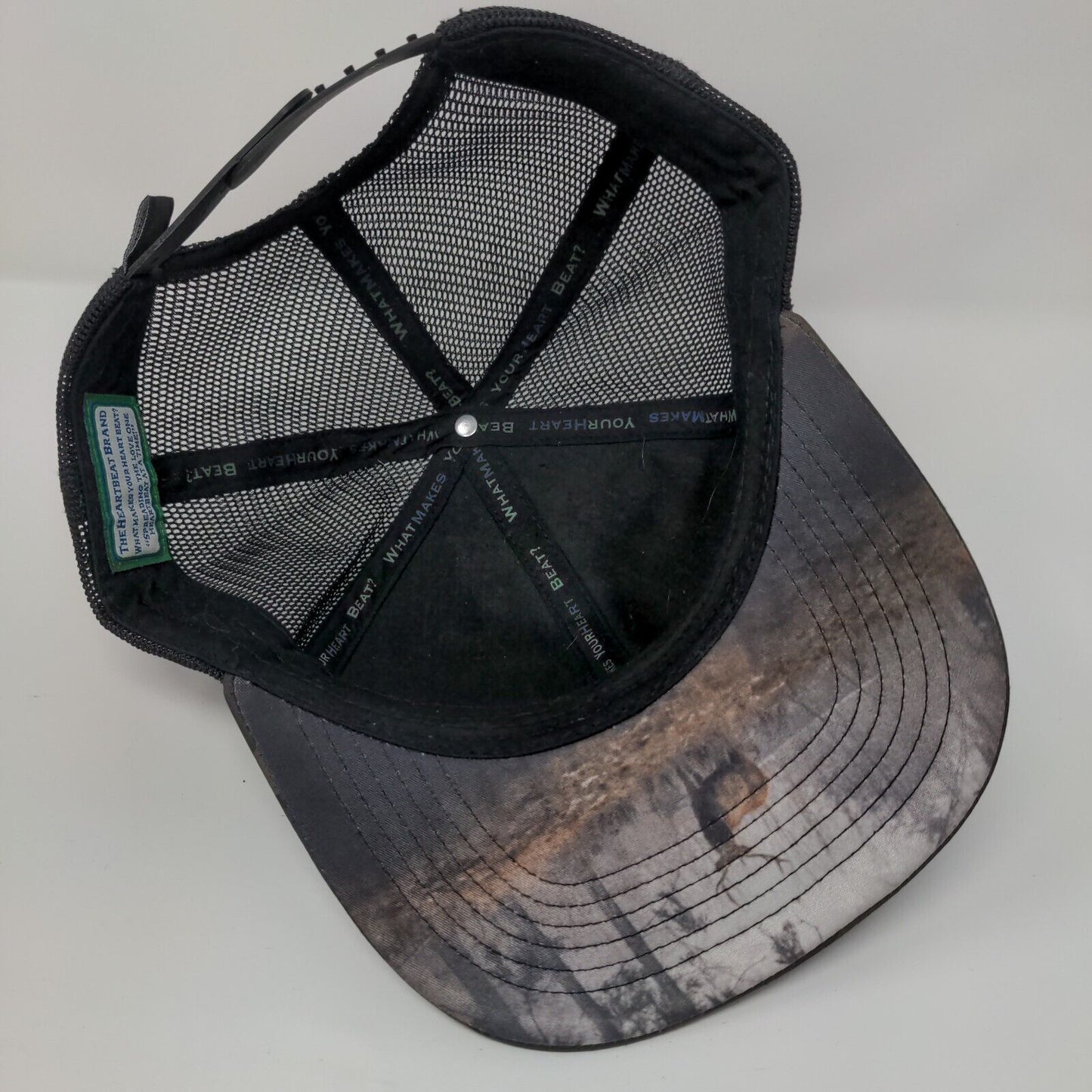 Idaho Heartbeat Snapback Mesh Back Trucker Hat Camo OSFA Adjustable