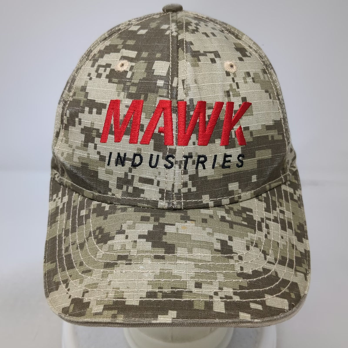 The MAX Hat Baseball Cap Beige One Size Camo Mawk Industries Embroidered Logo