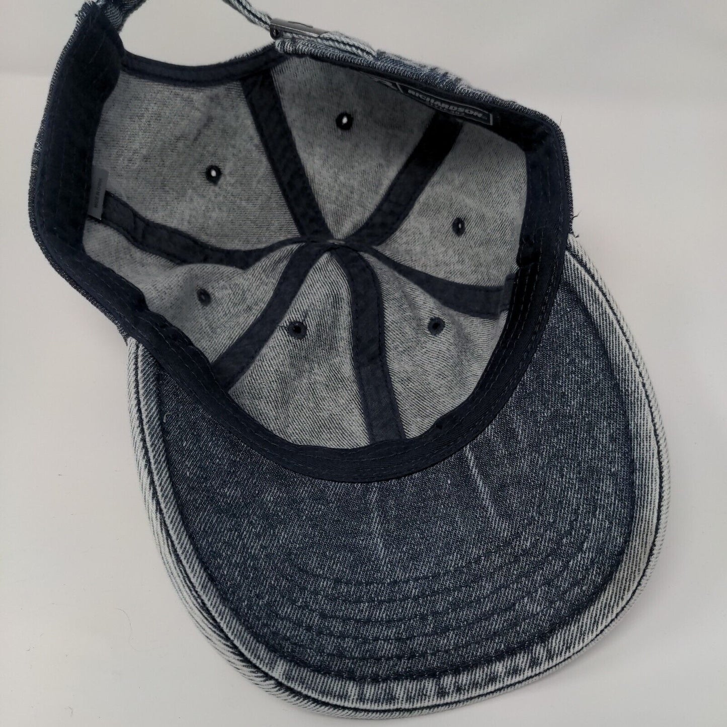 AB Slideback Hat Blue OSFA Adjustable Embroidered 6 Panel Denim Richardson