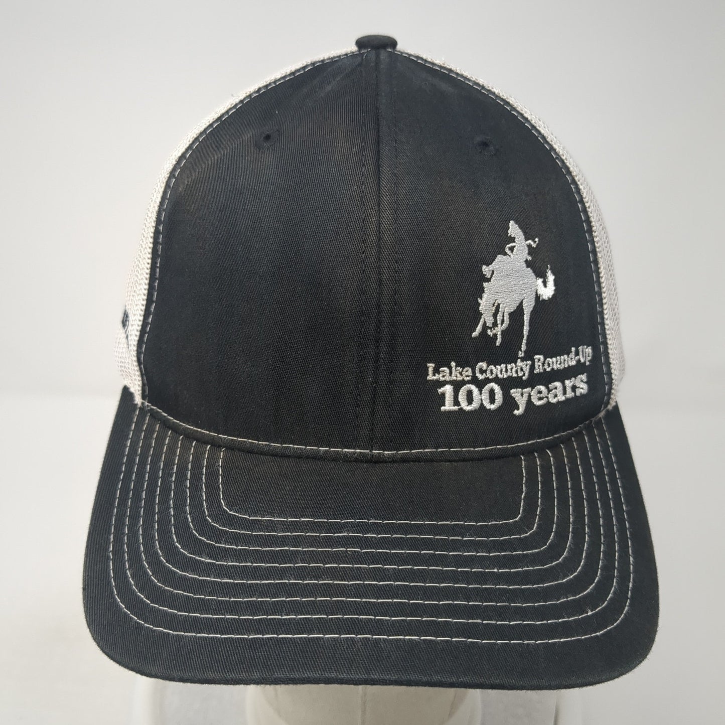 Lake County Round-Up 100 Years Trucker Hat Black One Size Mesh Back