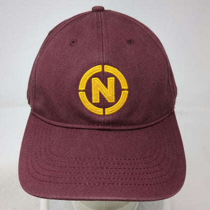 Nautica Baseball Cap Red One Size NJC Logo Slideback Cotton Contrast Stitch Hat