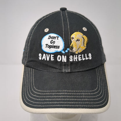 Don't Go Topless Save On Shells Strapback Hat Black OSFA Embroidered