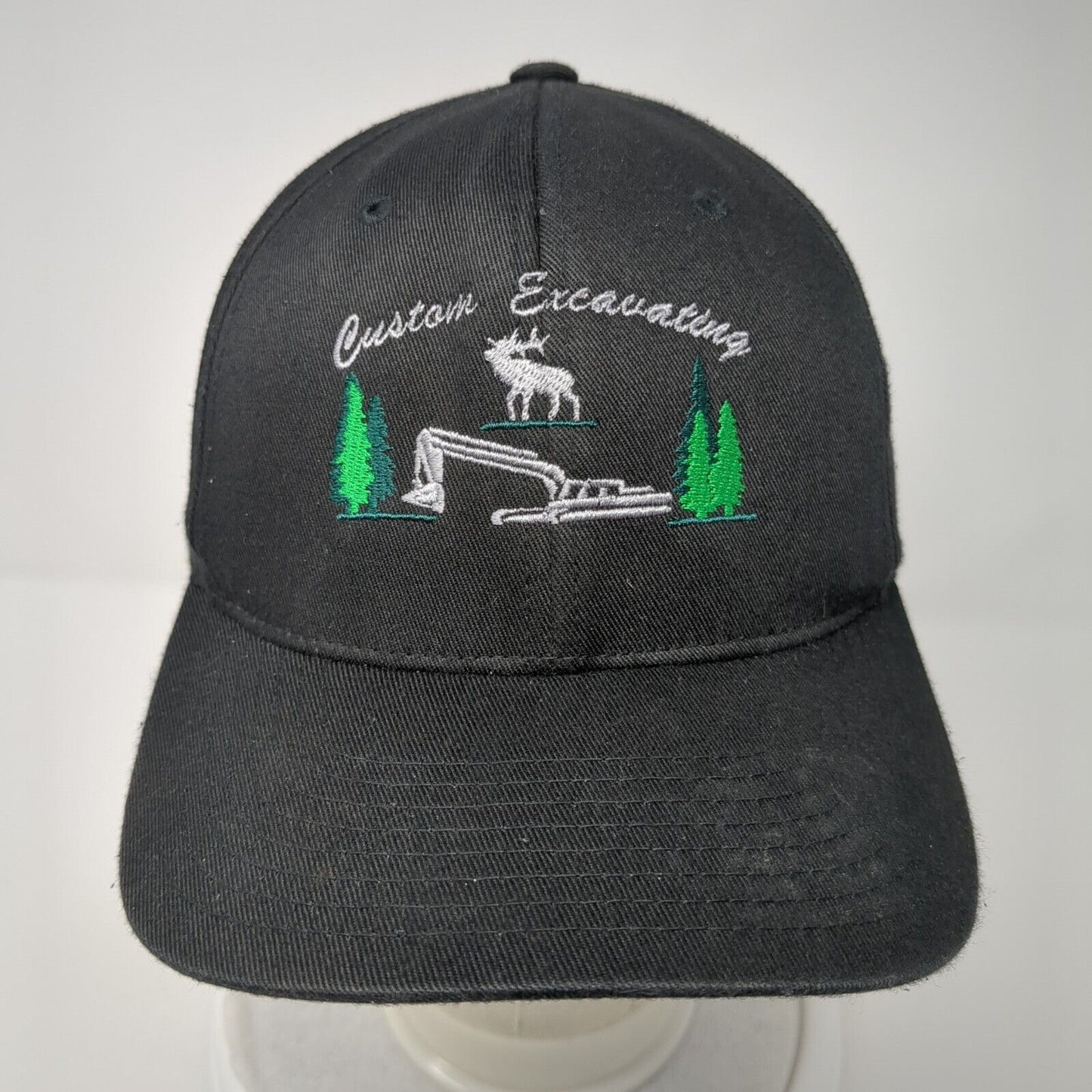 Custom Excavating 25 Years Fitted Hat Black L/XL Flexfit Port Authority