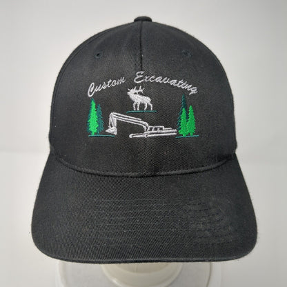 Custom Excavating 25 Years Fitted Hat Black L/XL Flexfit Port Authority