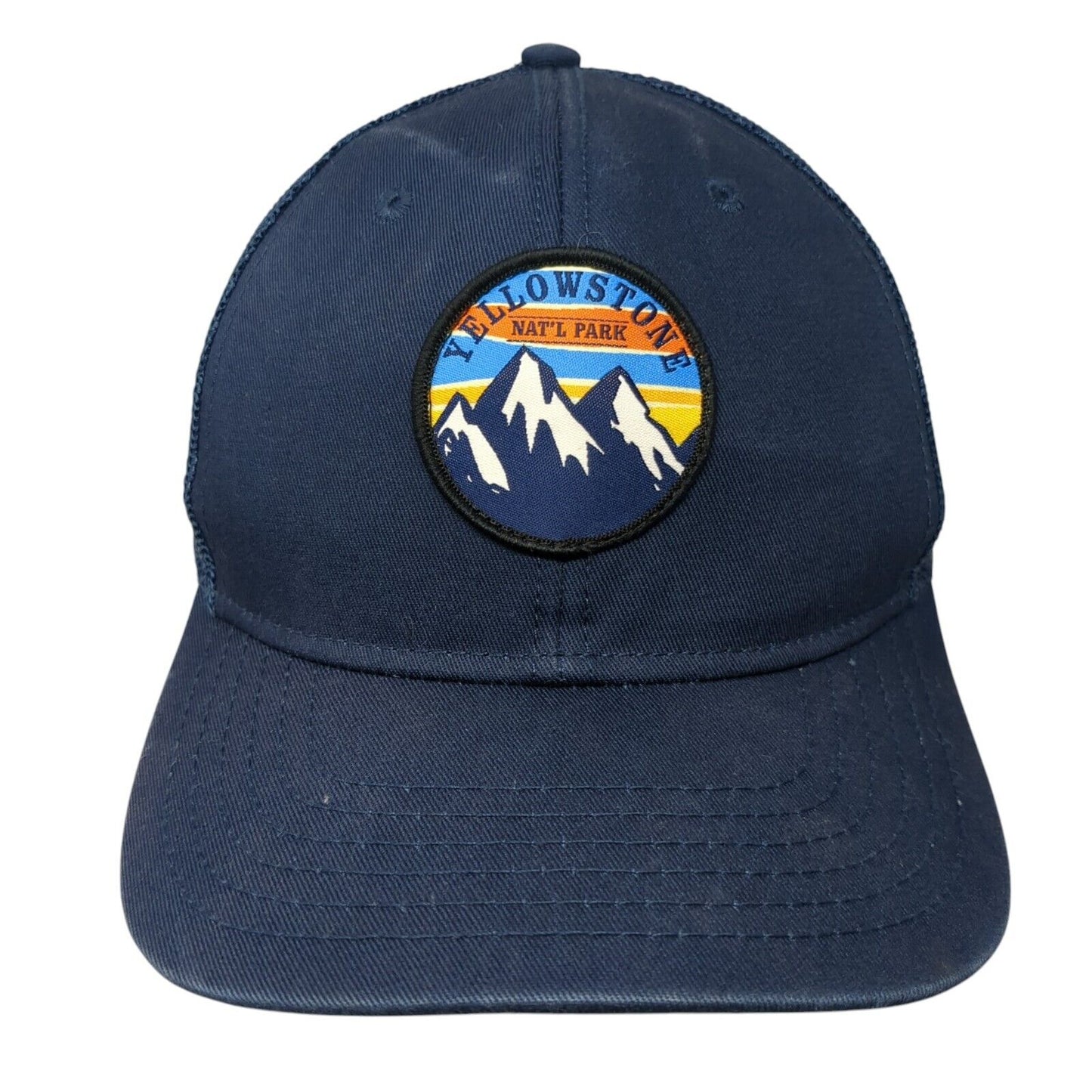 Yellowstone Nat'l Park Snapback Trucker Hat Blue One Size Mesh Back