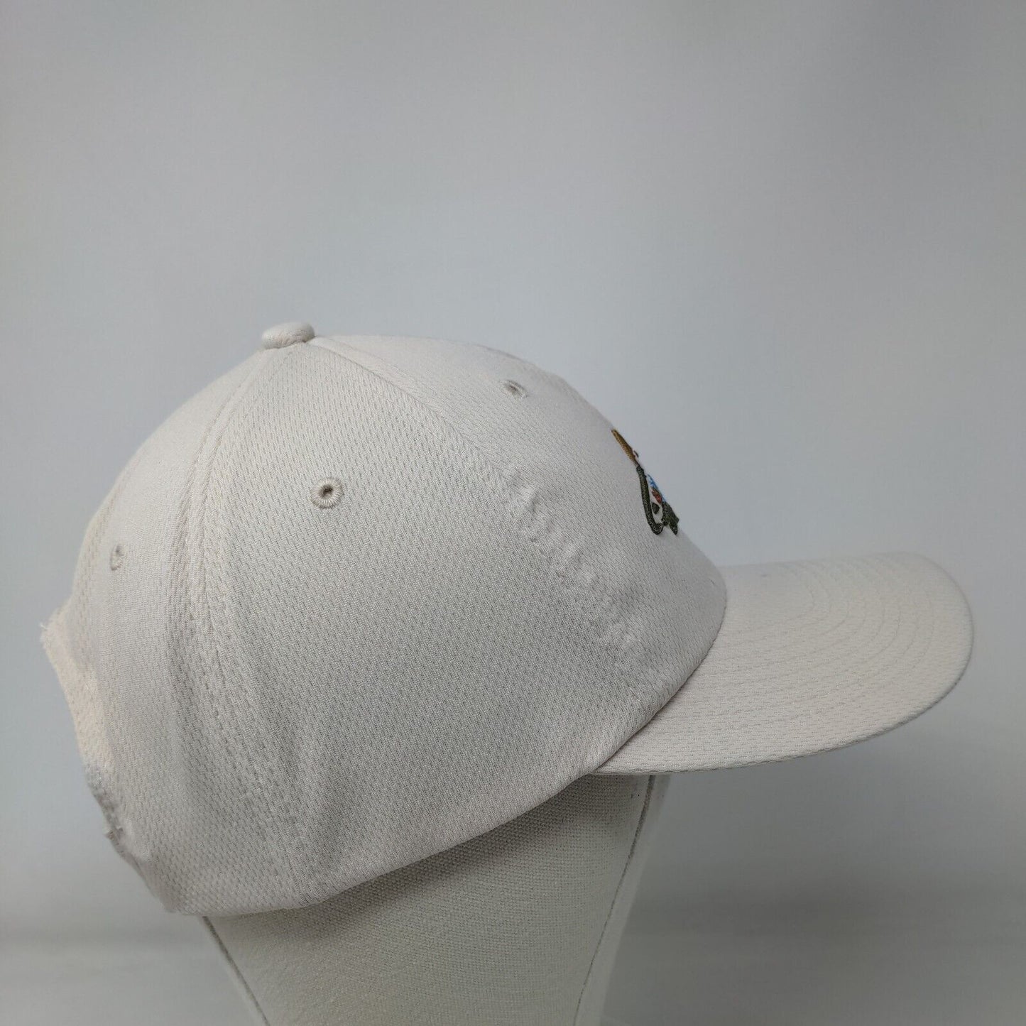 Greg Norman Shark Strapback Hat Tan OSFA Embroidered Adjustable