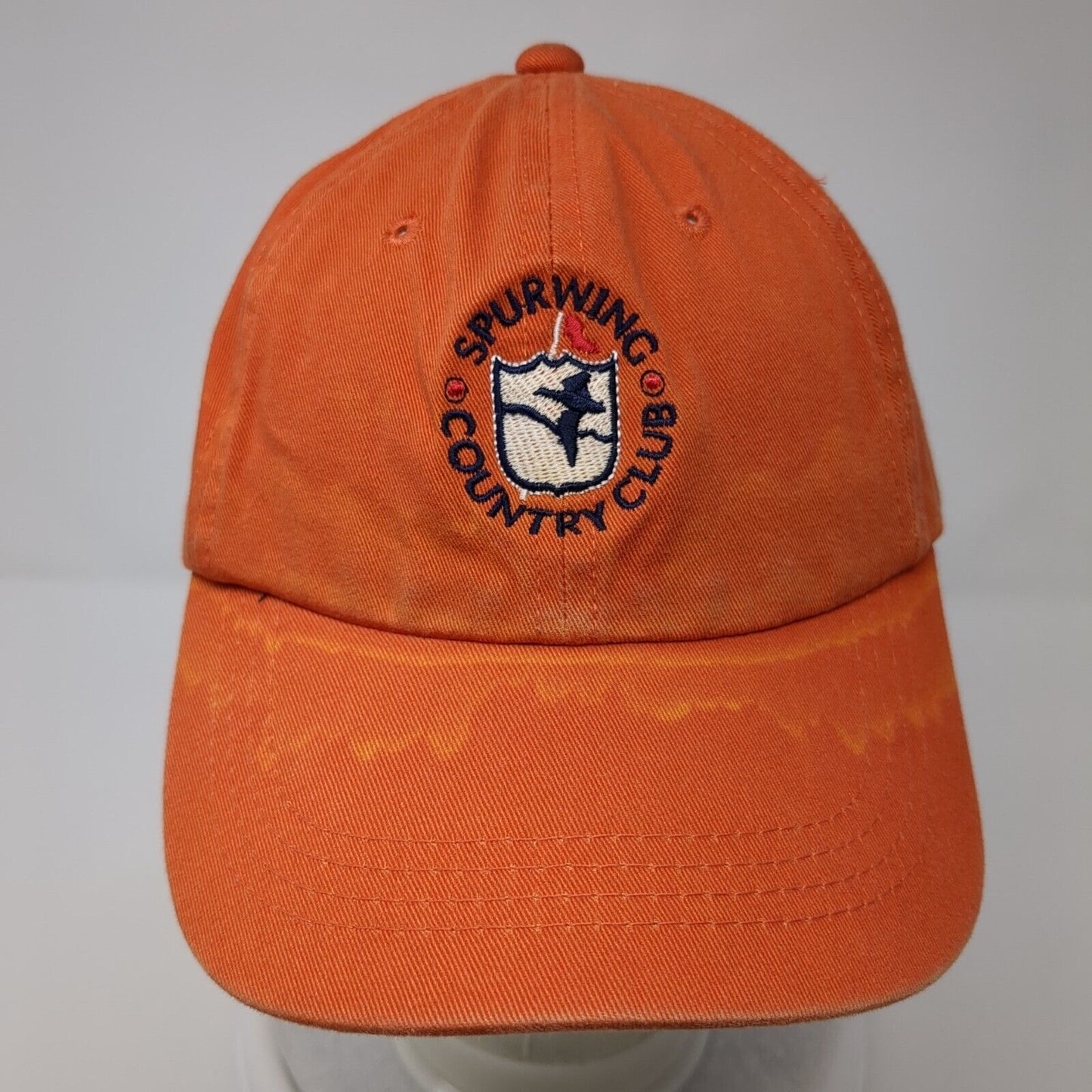 Spurwing Country Club Slideback Hat Orange OSFA Adjustable Embroidered Young An