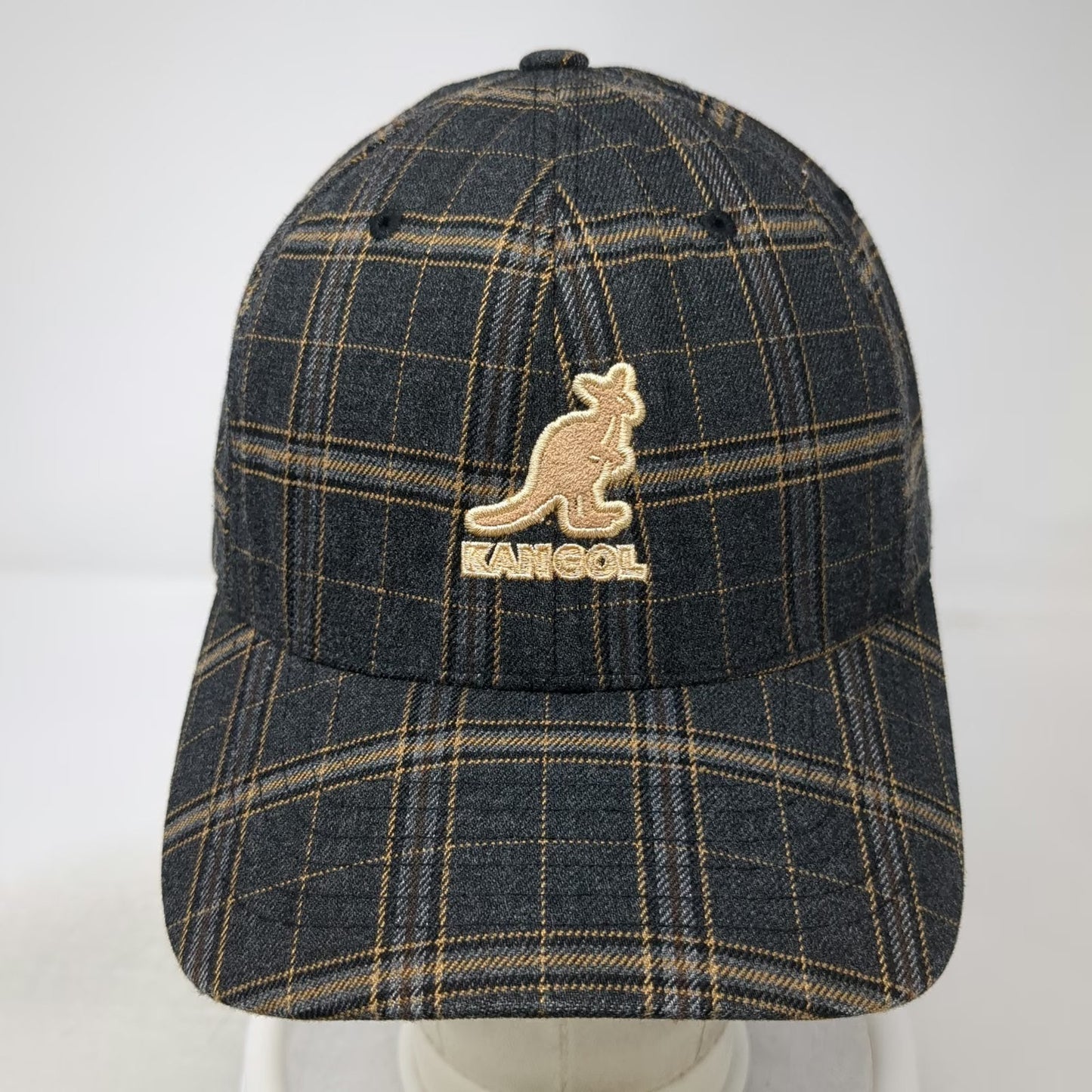 Kangol Baseball Cap Gray Plaid XL Flexfit Fitted Hat Suede Undervisor Logo