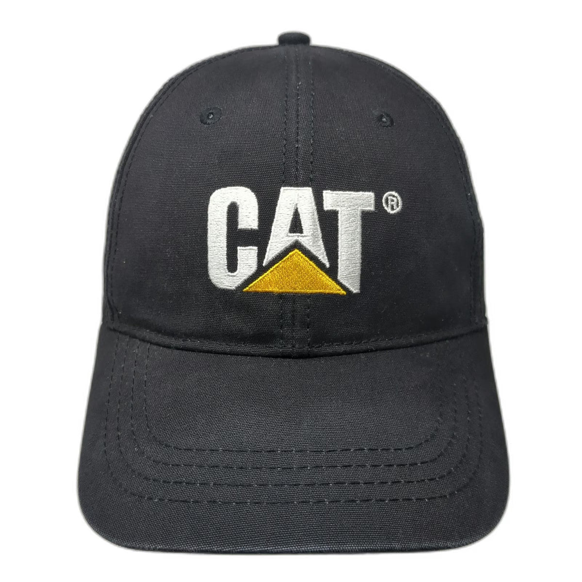 Caterpillar CAT Baseball Cap Black One Size Adjustable Cotton Slideback Hat Logo