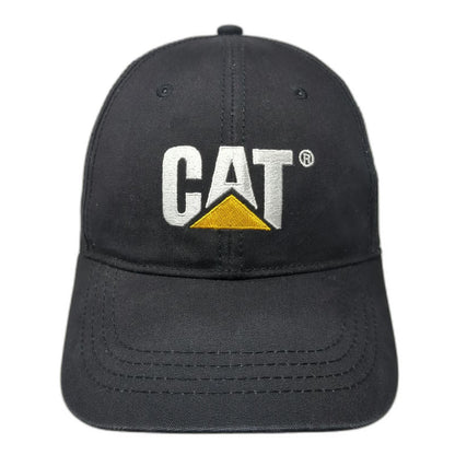 Caterpillar CAT Baseball Cap Black One Size Adjustable Cotton Slideback Hat Logo