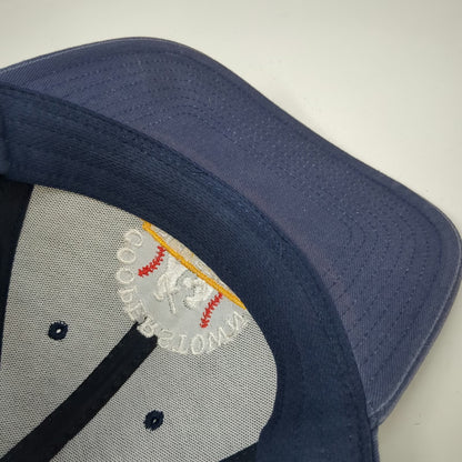 Dome Snapback Hat Blue One Size Cooperstown All Star Village Baseball Logo Cap
