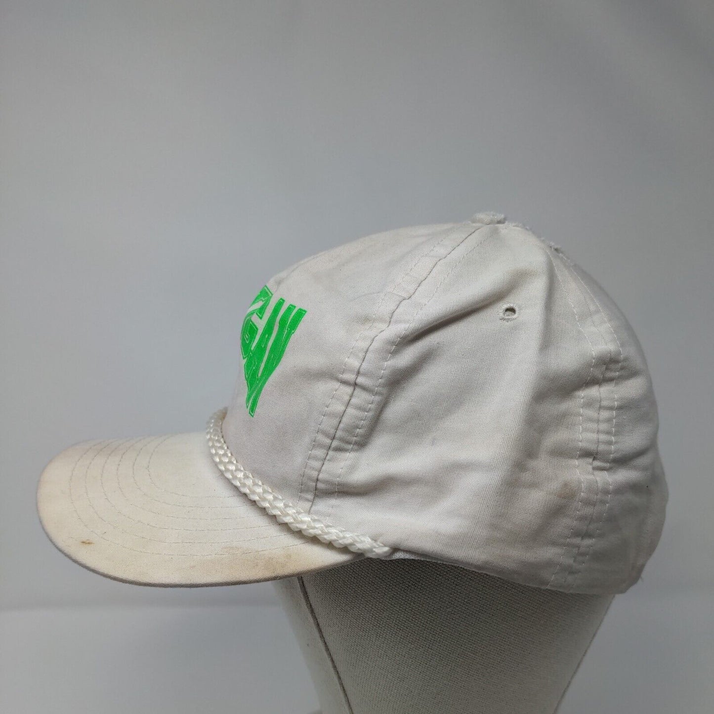 Michigan Snapback Rope Hat White OSFA Adjustable Solid Outdoor
