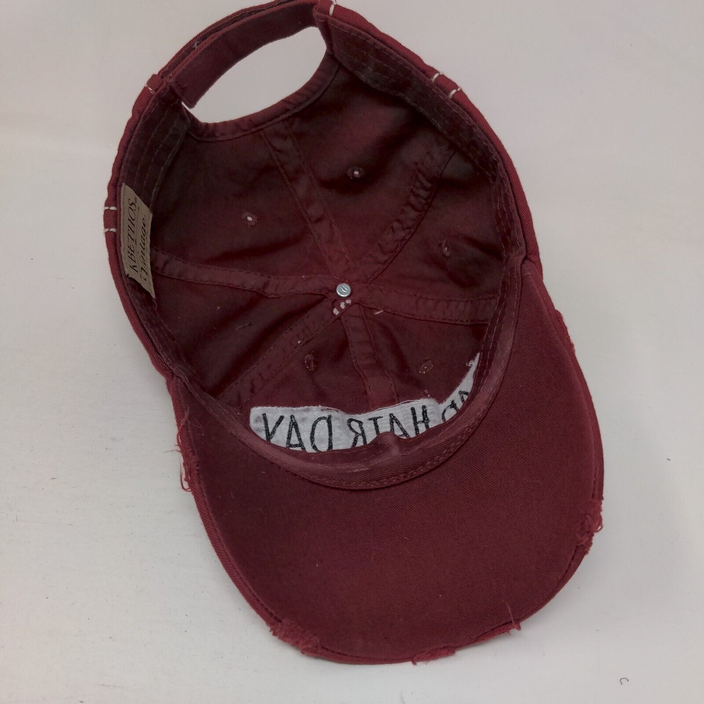 Bad Hair Day Strapback Hat Red One Size Distressed KB ETHOS Vintage