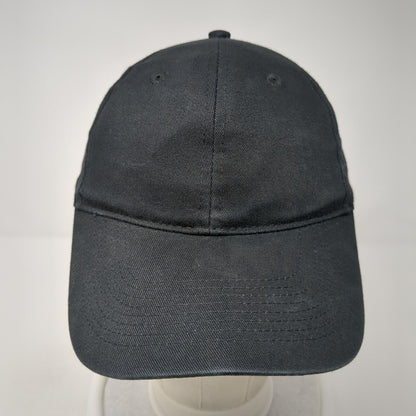 Unbranded Strapback Hat Black One Size Adjustable Vented Holes 6 Panel Blank