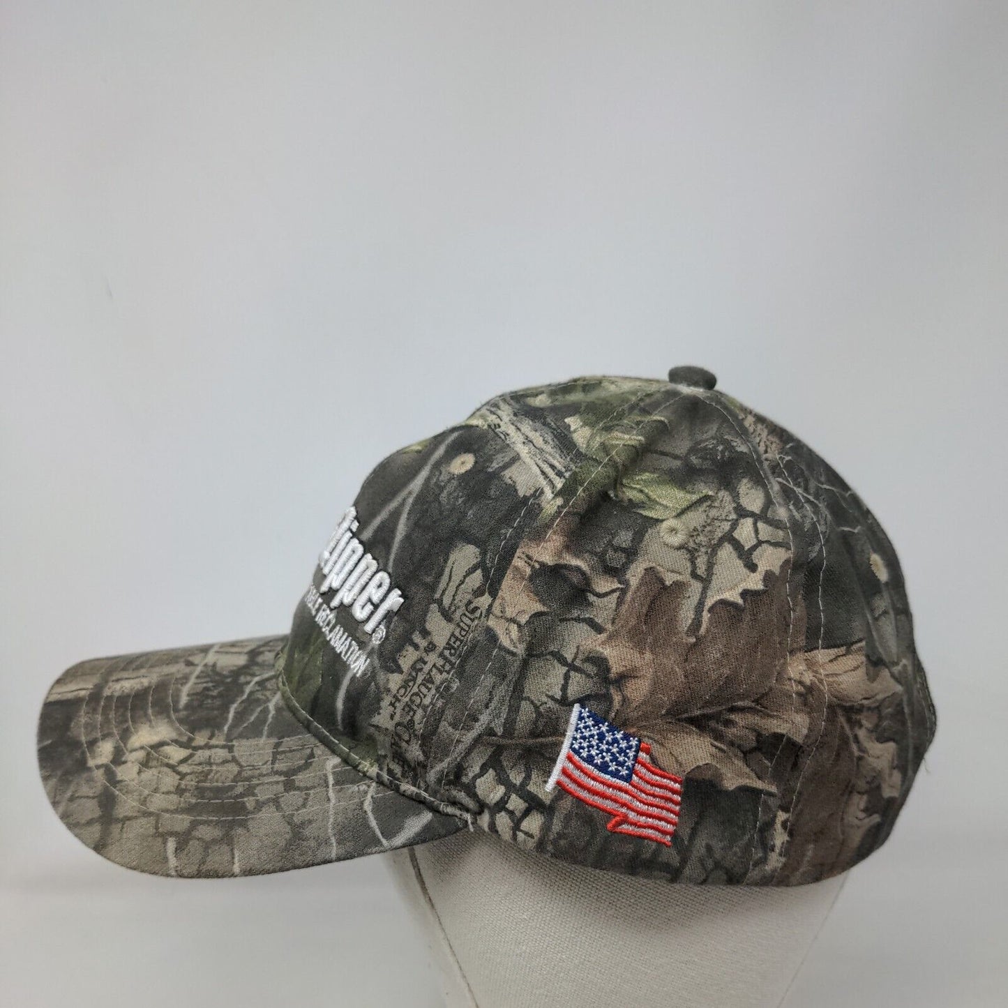 Asphalt Zipper Strapback Hat Camo One Size Embroidered 6 Panel