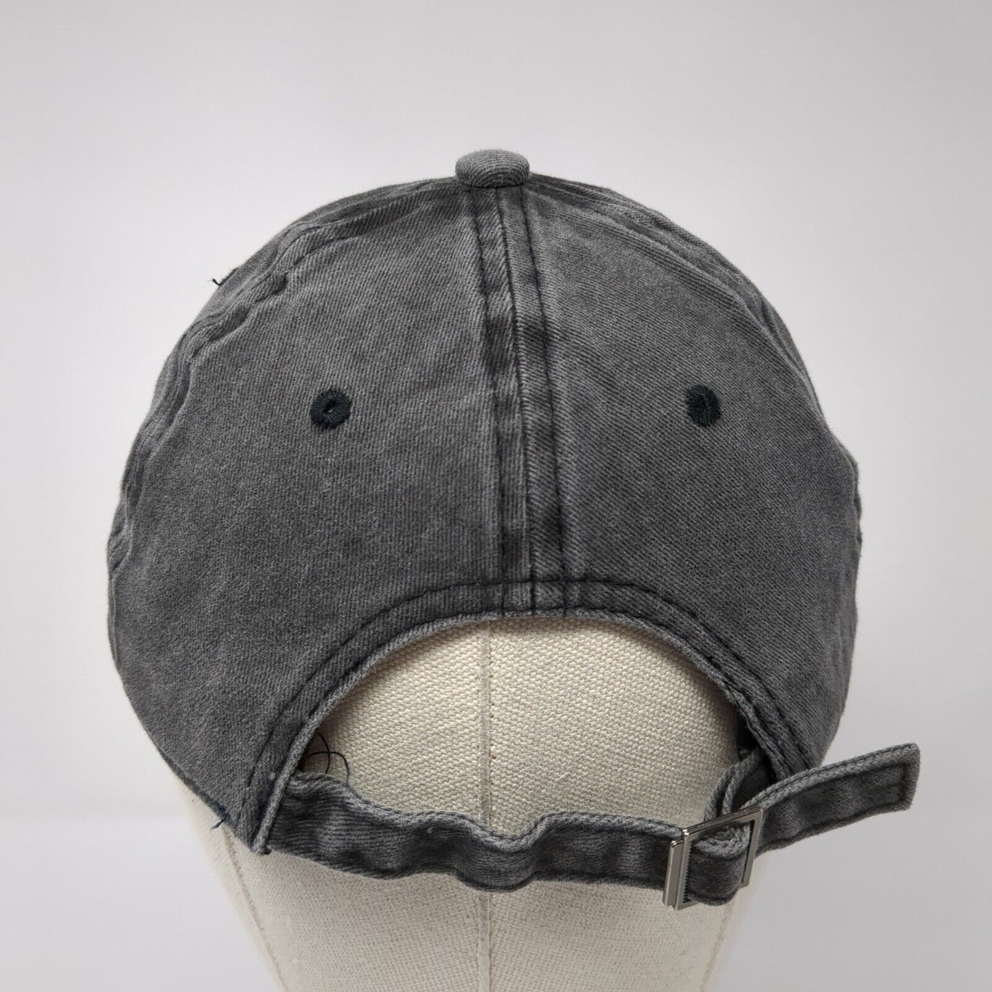 Unbranded Strapback Hat Gray One Size Adjustable Vented Holes 6 Panel Blank