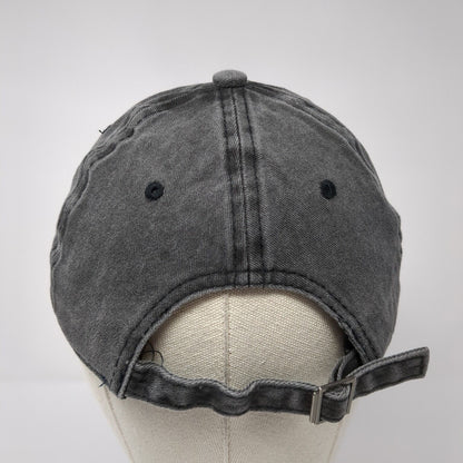 Unbranded Strapback Hat Gray One Size Adjustable Vented Holes 6 Panel Blank