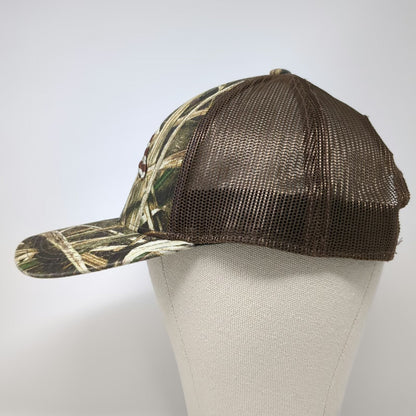 Ducks Unlimited Trucker Hat Brown Camo One Size Mesh Snapback Flag Duck Logo