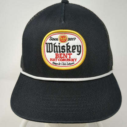 Whiskey Bent Trucker Hat Black One Size Mesh Rope Patch Snapback Old School