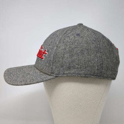 Titleist Baseball Cap Gray One Size Wool Blend Leather Strap Golf Hat Red Logo