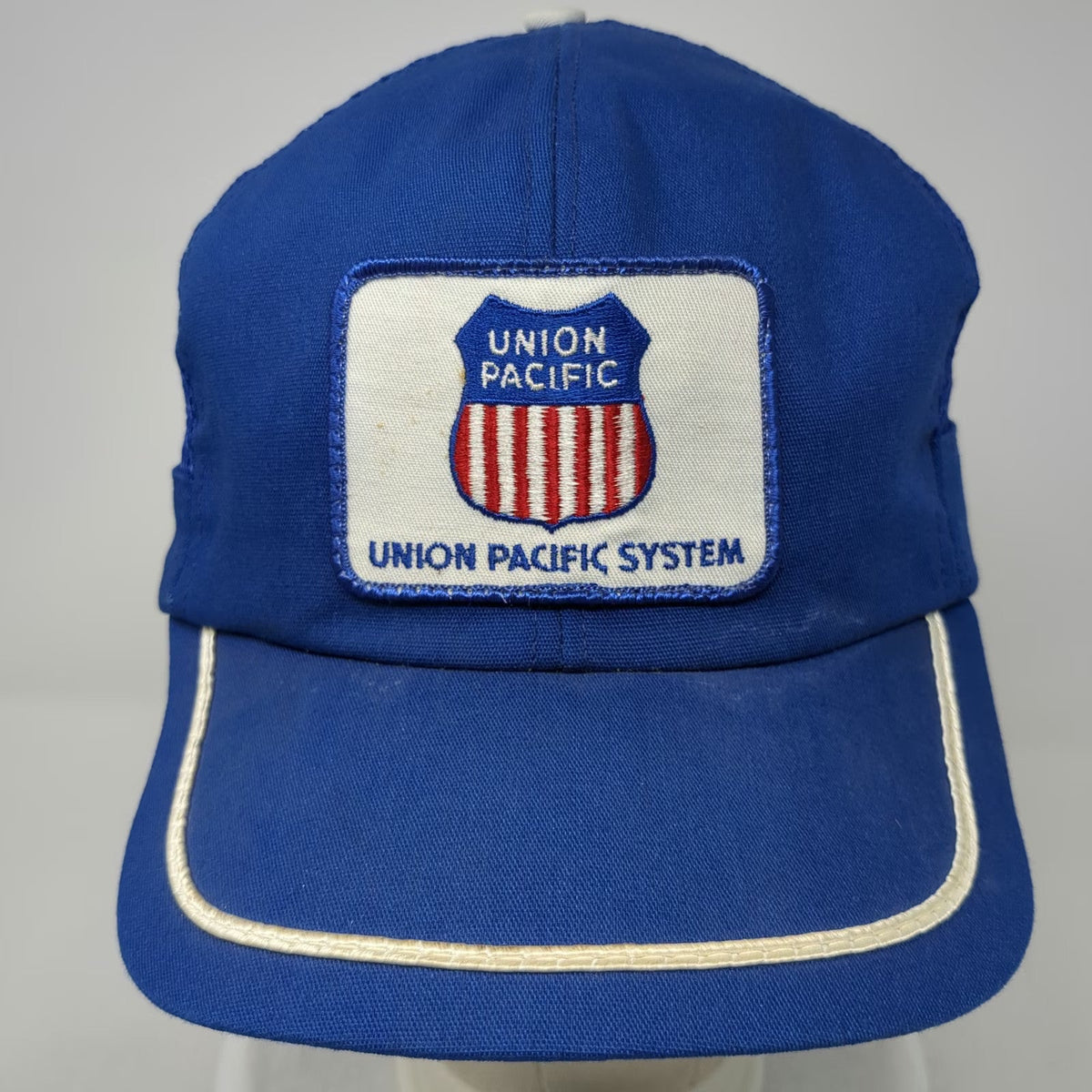 Snapback Hat Blue One Size Union Pacific System Trucker Mesh Patch Made in USA