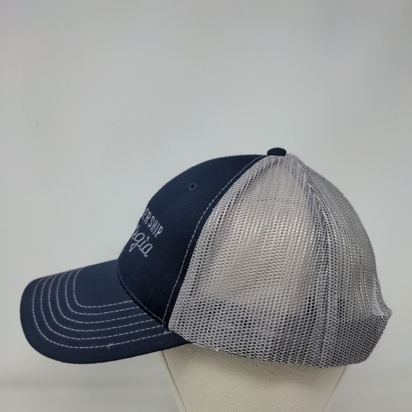 Leadership Georgia Snapback Trucker Hat Blue OSFM Embroidered Mesh Back Otto
