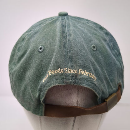 Harvard Square Baseball Cap Green One Size Newman's Own Fine Foods Leather Strap