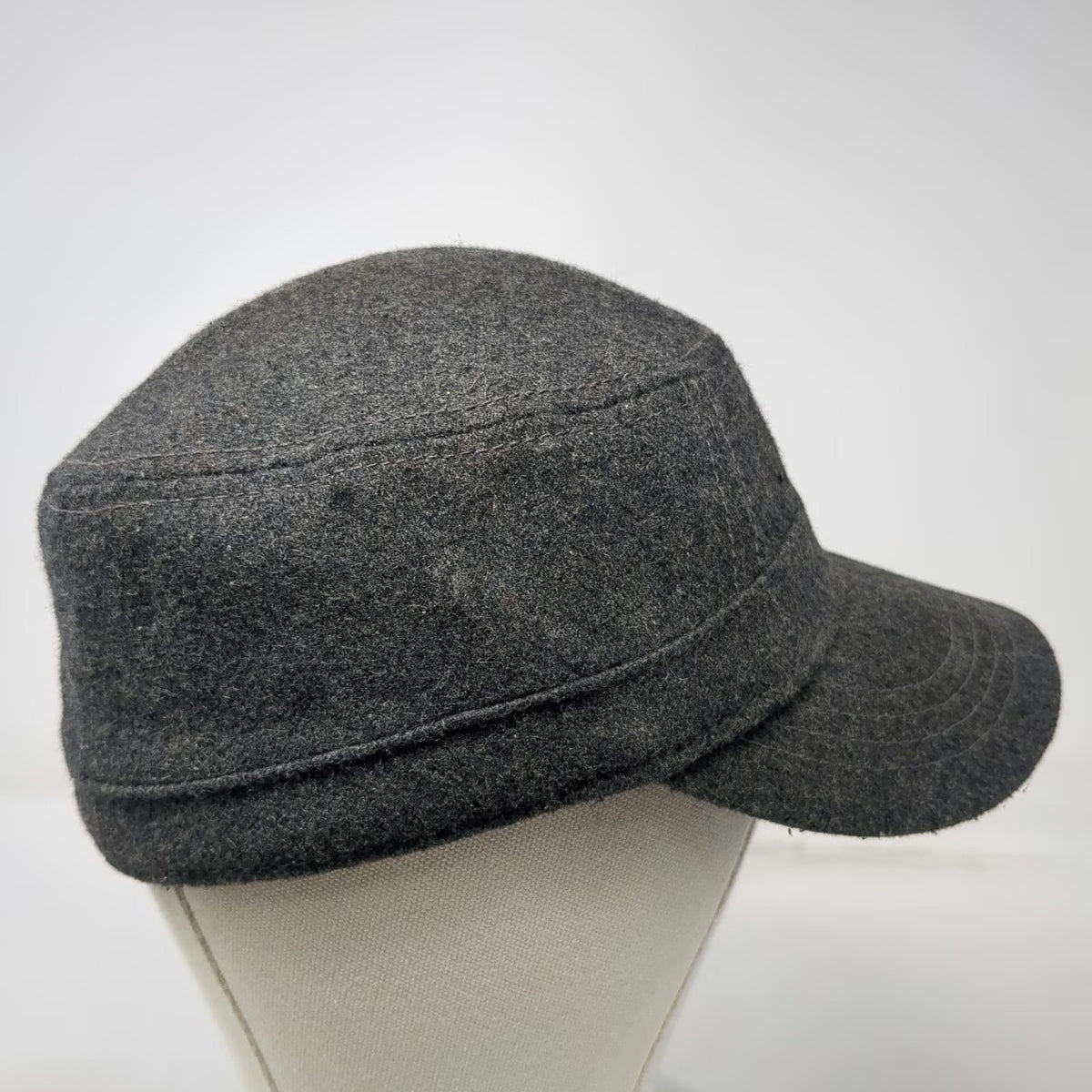 Lids Army Cap Gray M Wool Blend Military Style Hat Fitted Blank Plain Cadet