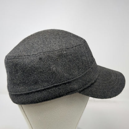 Lids Army Cap Gray M Wool Blend Military Style Hat Fitted Blank Plain Cadet