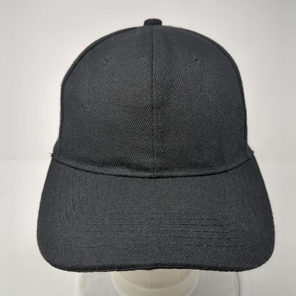 Unbranded Strapback Hat Black One Size Adjustable Vented Holes 6 Panel Blank