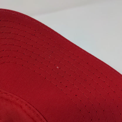 Owl Strapback Hat Red OSFM Adjustable Embroidered Outdoor Cap