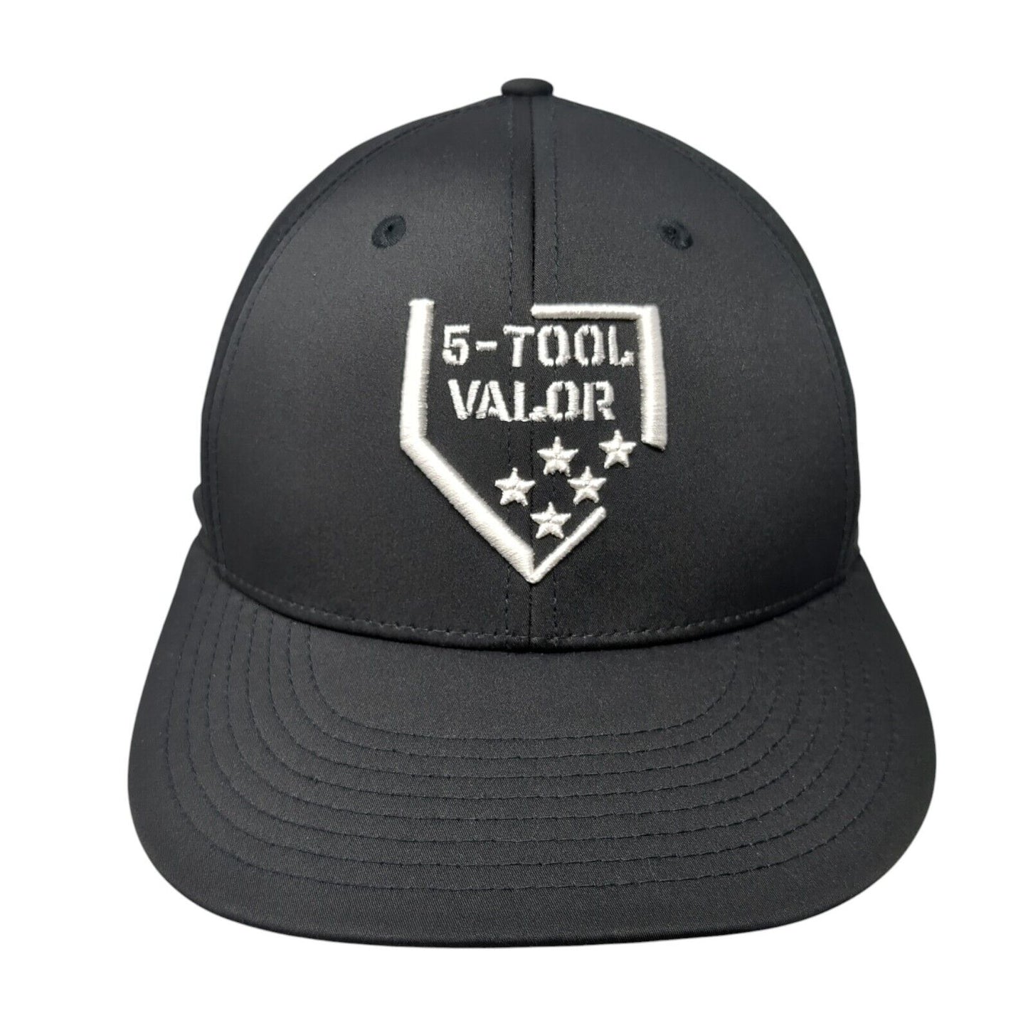 5-Tool Valor Fitted Hat Black S/M Embroidered Lightweight PTS30 Richardson