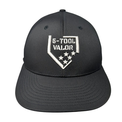 5-Tool Valor Fitted Hat Black S/M Embroidered Lightweight PTS30 Richardson