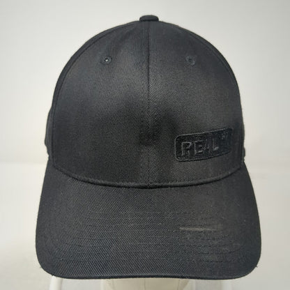 Flexfit Baseball Cap Black XL Curved Brim Underbrim Offset Logo Patch Hat