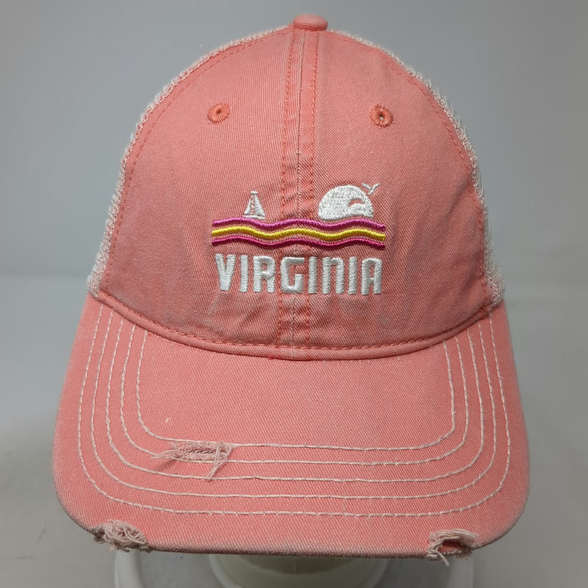 Home Free Baseball Cap Pink One Size Virginia Whale Sailboat Mesh Heart Hat